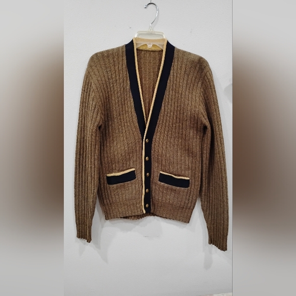 Vintage Other - VINTAGE RIBBED WOOL BLEND CARDIGAN SWEATER
